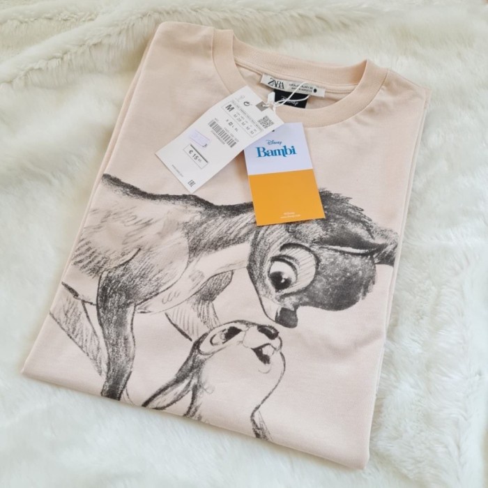 ZARA TRF DISNEY BAMBI PRINTED OVERSIZED TEE BAGGY LOOSE TSHIRT JASTIP