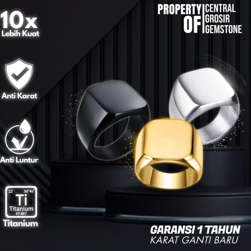 RECOMENDED Cincin Pria Keren Elegan Titanium Ring