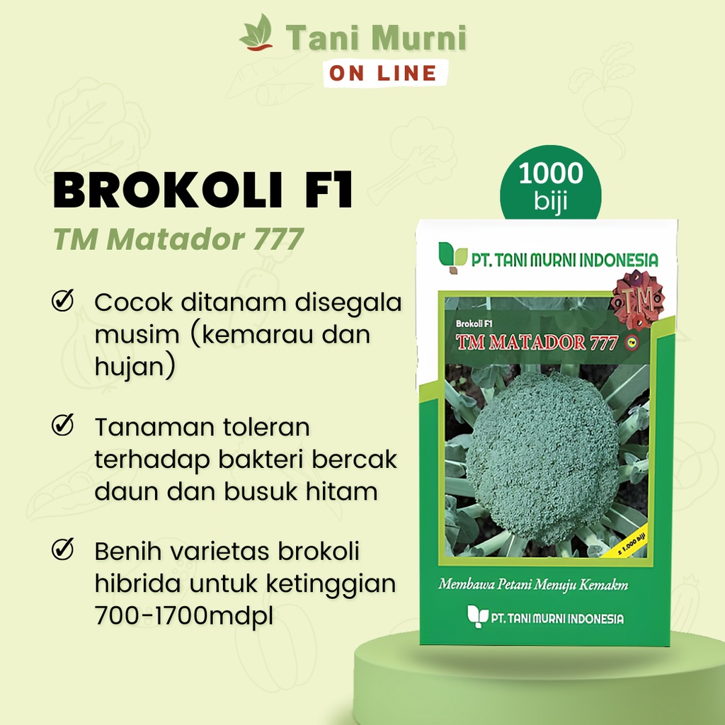 Tani Murni Benih Brokoli TM MATADOR 777 F1 isi 1000 Biji