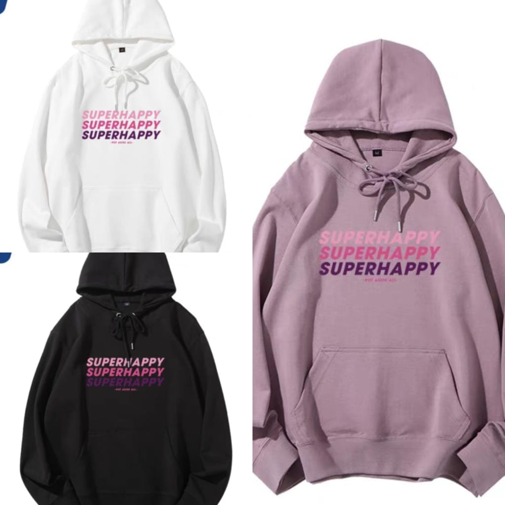 SUPER HAPPY SWEATER HOODIE JUMPER UNISEX (V1)