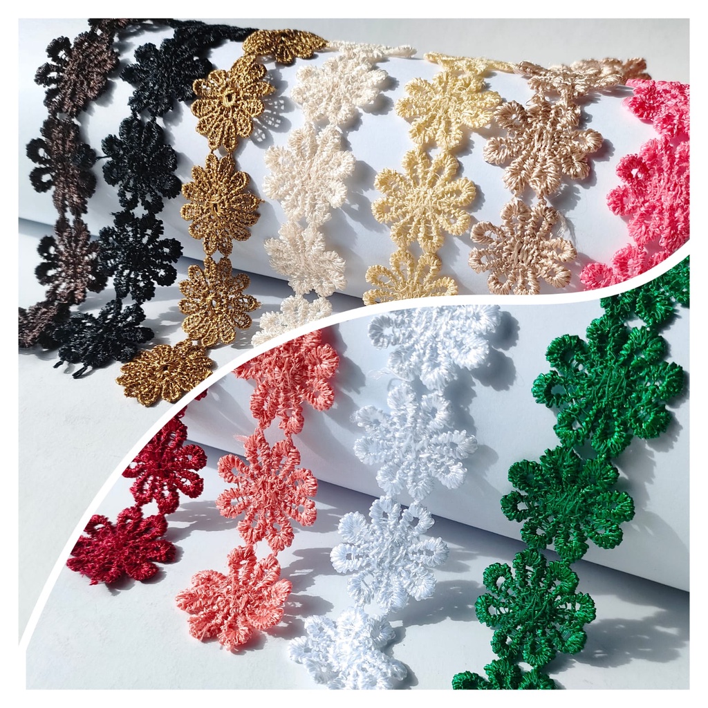 renda melati rendah roll renda meteran renda bunga melati murah uk 2,2 cm per 50 cm