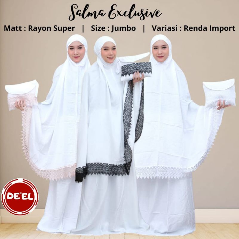 SALMA EXCLUSIVE DAN ANEKA MUKENA SETELAN DAN TERUSAN WHITE SERIES