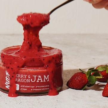 

◙ NUDE Berry & Dragon Jam Sugar Free Strawberry (Selai) Keto Friendly Diet, Vegan, Gluten Free Spread ☋