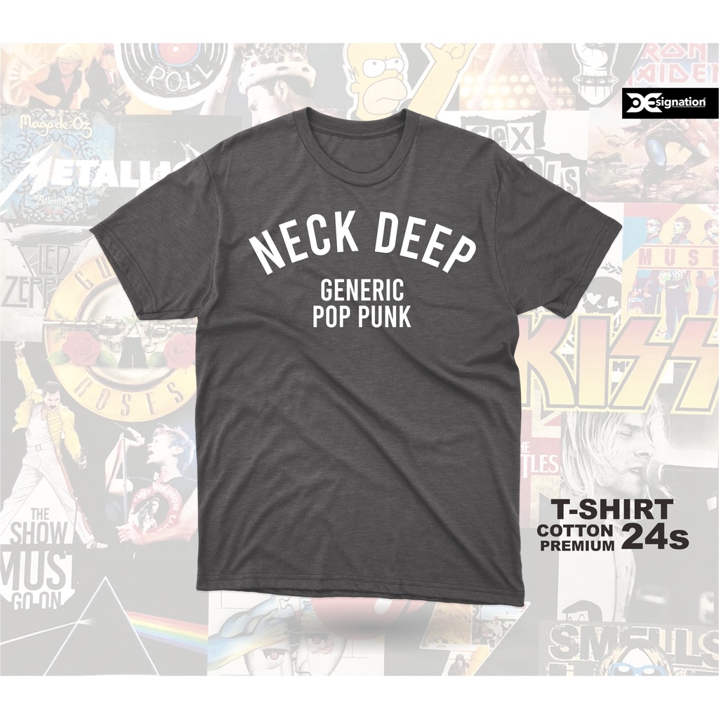 Kaos Band NECK DEEP Dark Grey 24s Premium  / Kaos Distro Hitam Pop Punk Rock original / Tshirt Cotto