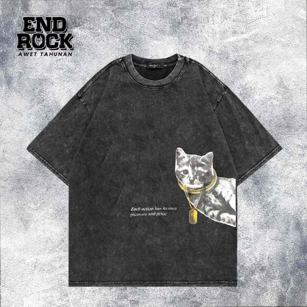 Kaos Oversize Wash Original Endrock Tema Cats