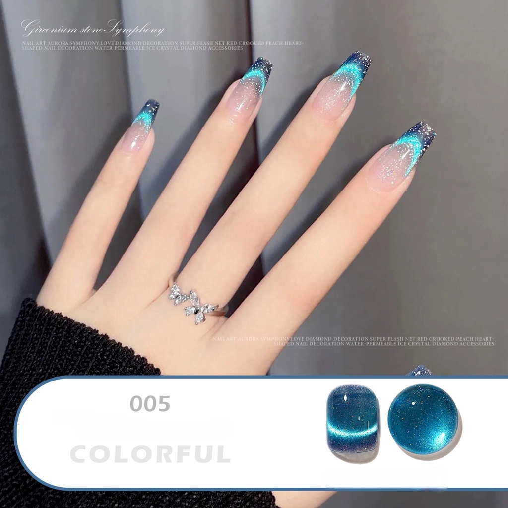 Pretty 8COLOUR Laser Reflektif Perancis KUTEK Dynamic CAT EYE/Gel Polish Nail Aart SOAK OFF UV/Nail Art Dream Kristal