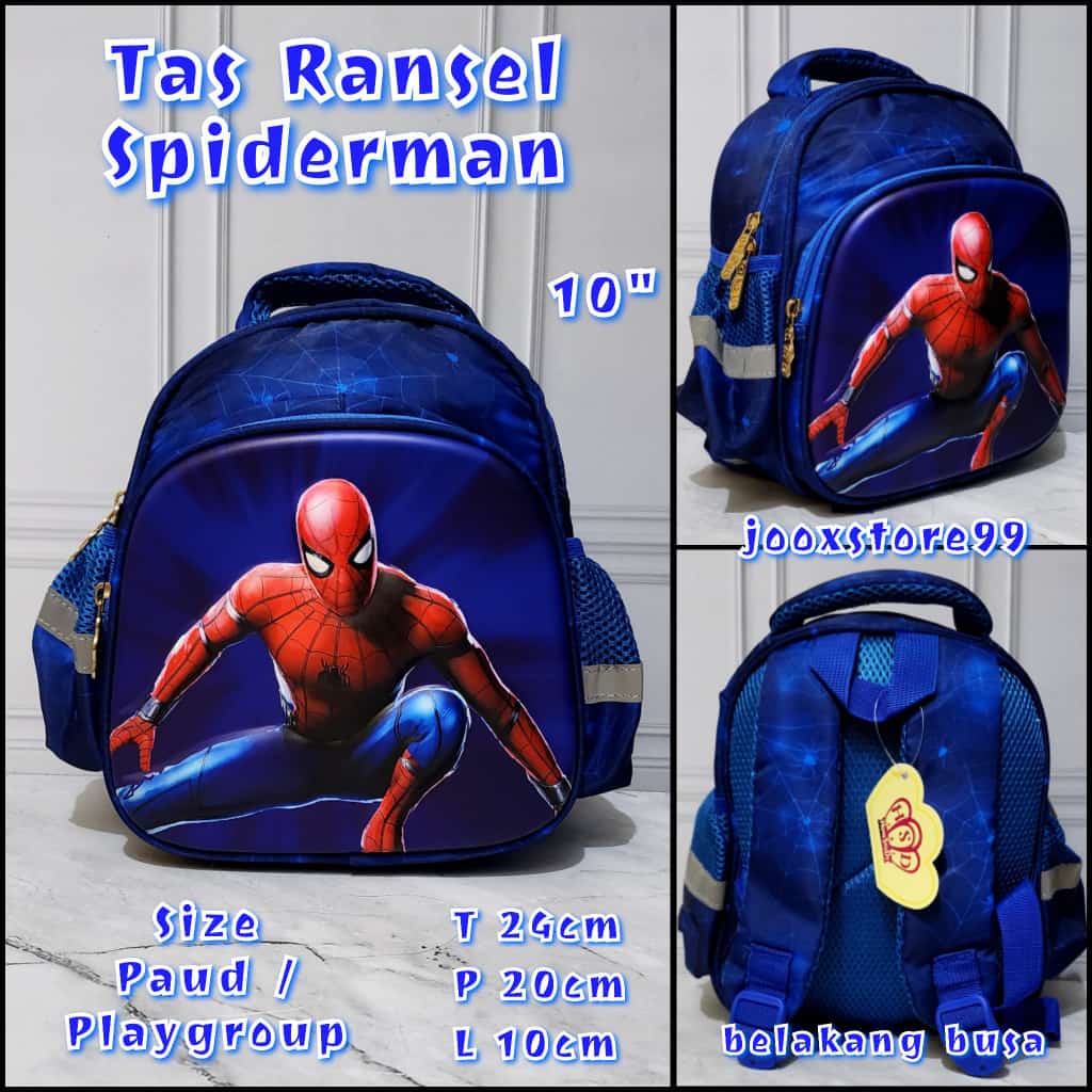 Tas Sekolah Ransel Anak Paud dan Playgroup Motif Super Mario dan Superhero Timbul 3D Tas Import Backpack Anak Laki-Laki Tas Gendong Anak Sekolah