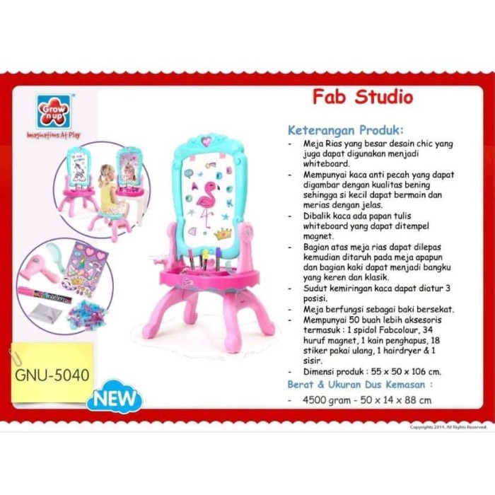 

Terlaris Grow N Up Fabulous 3 In 1 Vanity Easel Papan Tulis Meja Rias Anak