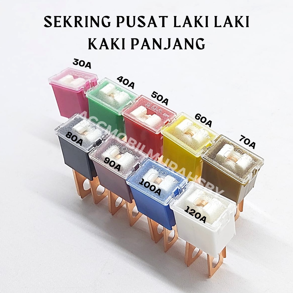 Sekring pusat laki-laki fuse blade laki-laki 30A-120A mobil motor/sekring utama pusat KAKI PANJANG