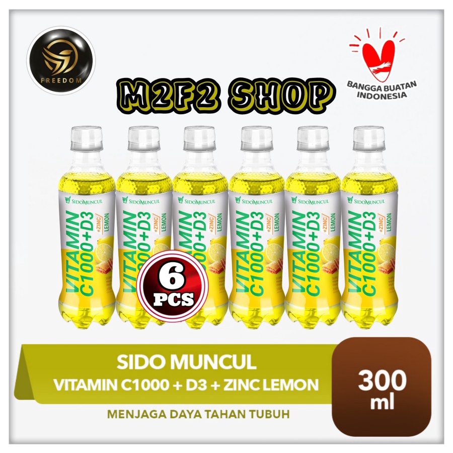 

Sido Muncul Vitamin C1000 + D3 Zinc Lemon Botol Pet - 300 ml (Kemasan 6 Pcs)