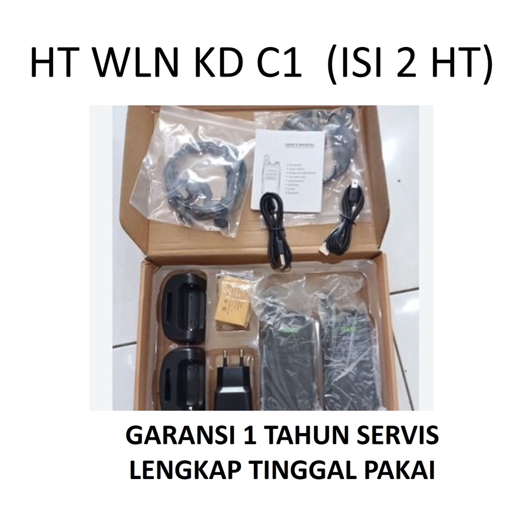 Toserba HT WLN 2 in 1 box KD C1 Hitam KD-C1 UHF Two Way Murah Handy Talky Single Band Radio WLAN BEST SELLER