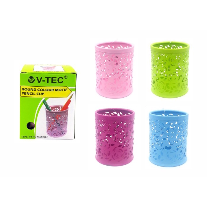 

Desk Pen Organizer Bulat PC-1506 Motif V-tec / Tempat Pensil Meja