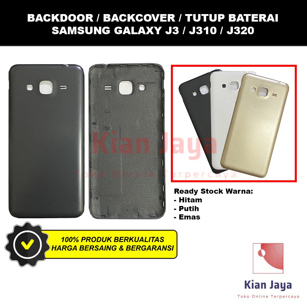 Backdoor Samsung Galaxy J3 J310 J320 Back Cover Tutup Belakang Baterai Cassing Casing Backcase Original