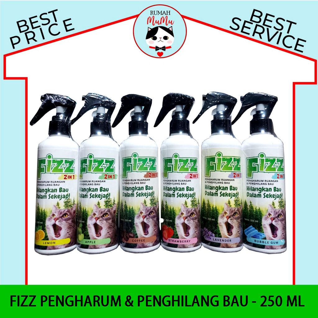 SPRAY PENGHILANG BAU PESING DAN PENGHARUM RUANGAN FIZZ 2 IN 1 250 ML