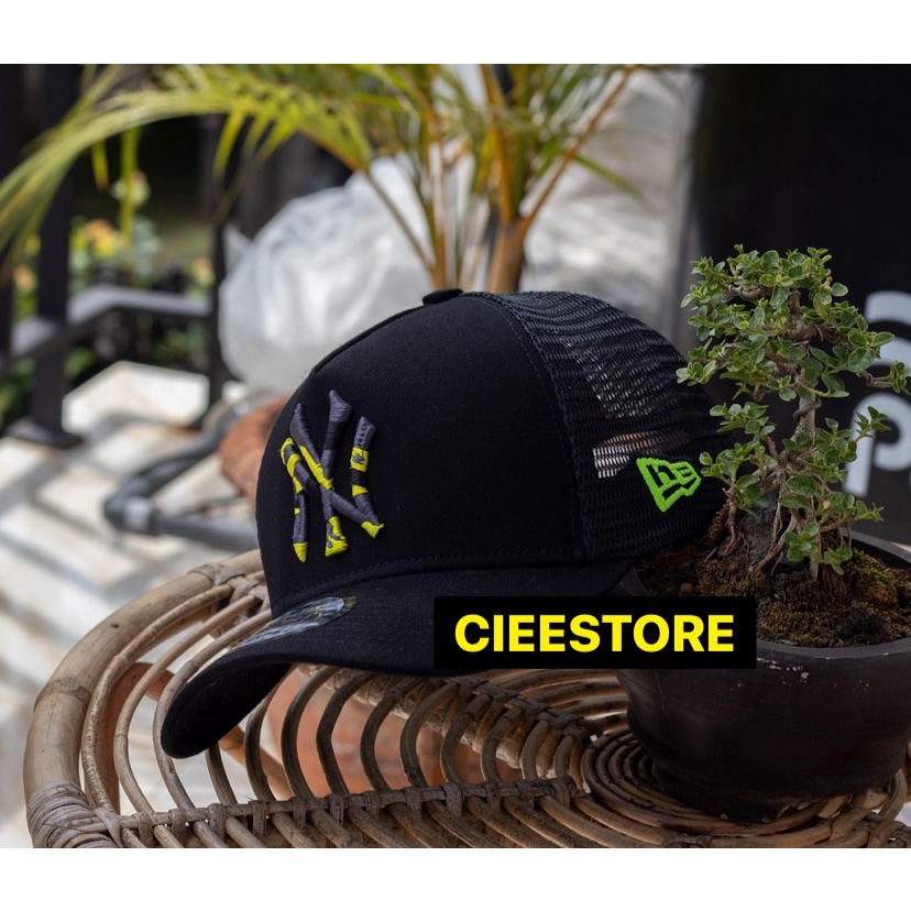 TOPI BASEBALL MLB NY TRUCKER CAMO LOGO ORIGINAL BLACK CAPS