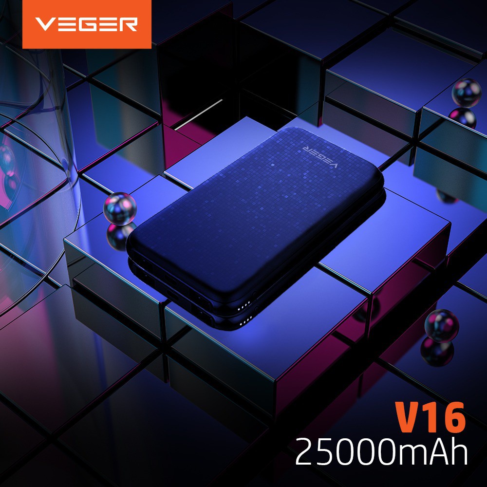 [INSTANT/COD] Powerbank Veger V16 25000 mAh Original Power Bank Dual USB Output