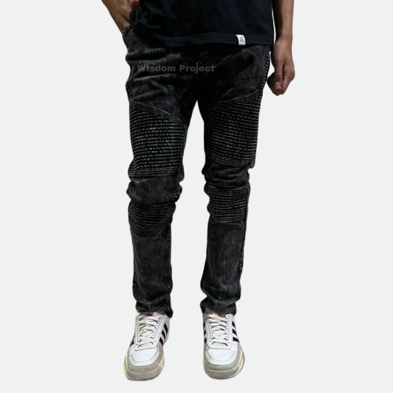 Black Stone - Denim Pants Skinny Bikers Full Patch Softjeans Stretch Elastis | Jeans ripped Pria | Jeans Rider Pria