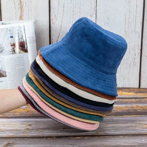 Topi Bucket corduray distro / Bucket hat corduroy bucket polos bolak balik / Topi bucket corduroy pria dan wanita bisa bayr di tempat