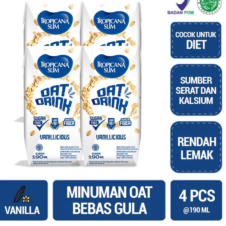 

Sale Oke 4 Pack - Tropicana Slim Oat Drink 190 ml (RTD) - Minuman Oat Bebas Gula