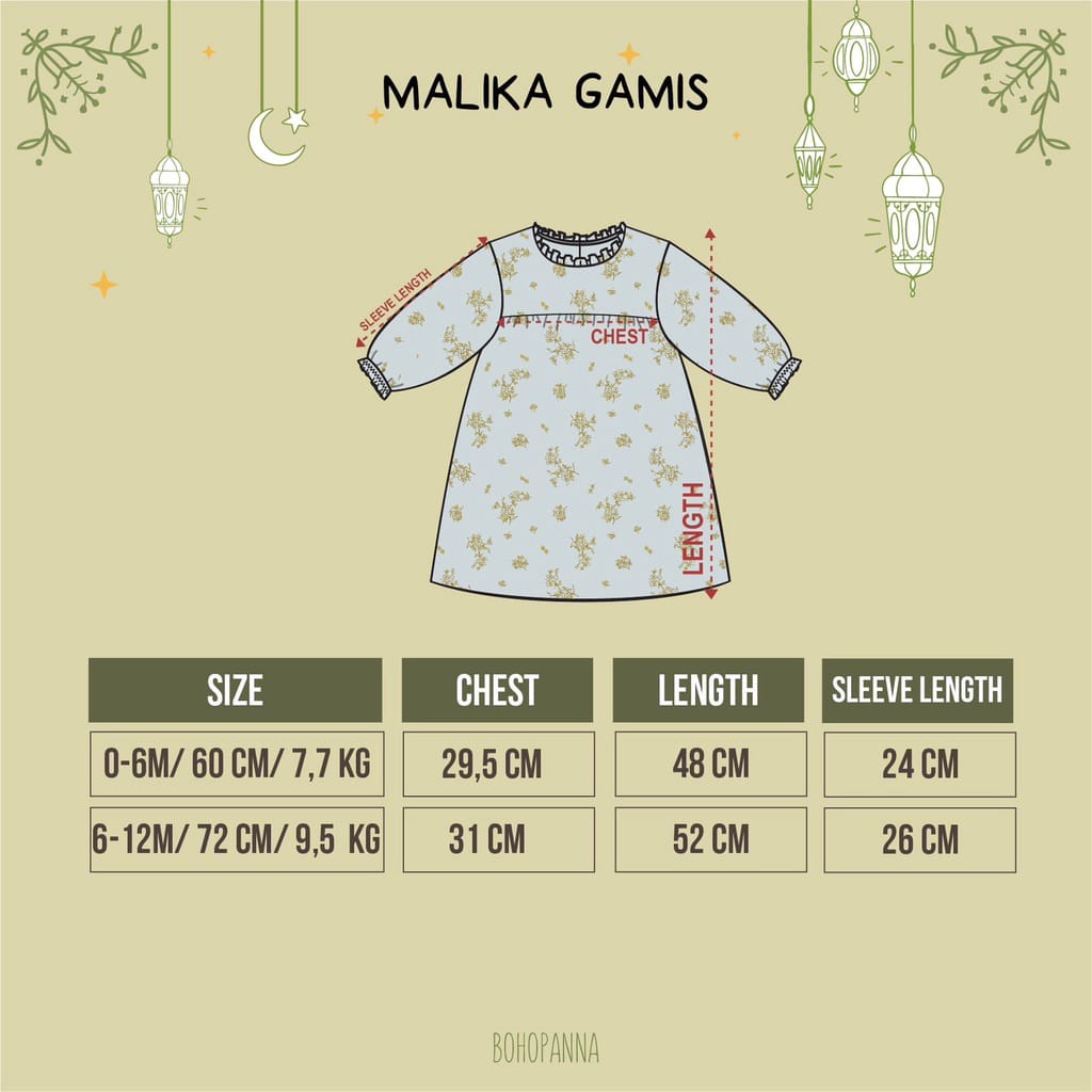 Bohopanna Rama / Malika Baby Muslim set Raya collection