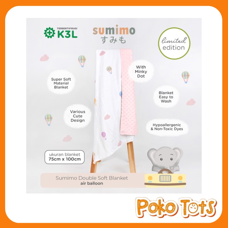 Sumimo Double Soft Newborn Baby Blanket Size 75x100cm Selimut Anak Sumimo Super Soft WHS