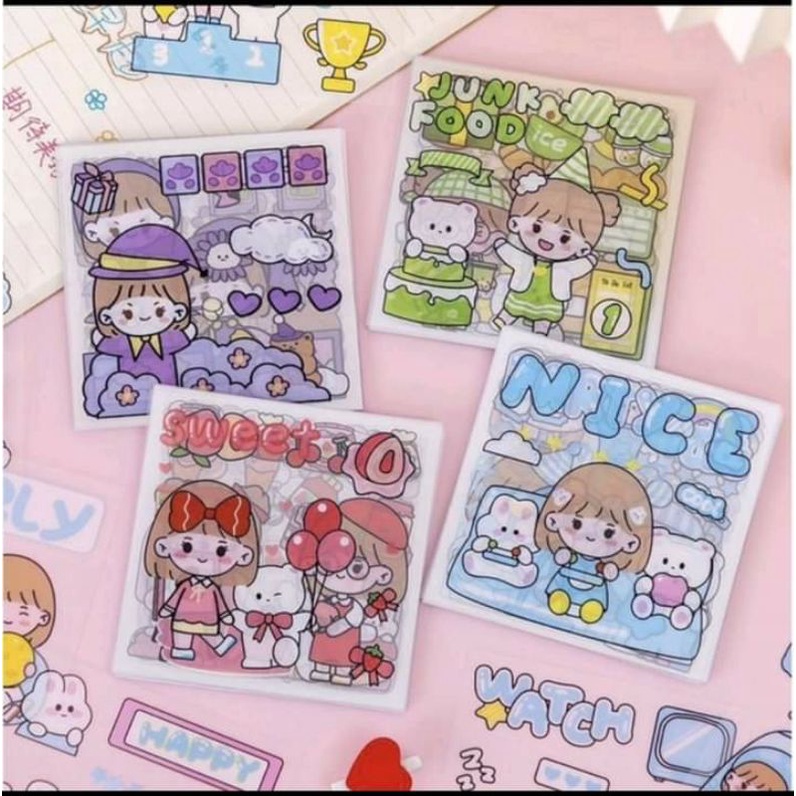 

[FREE GIFT] STIKER 1 LEMBAR MOTIF KARTUN KoreaStiker Viral Korea MOMO Series tanpa box
