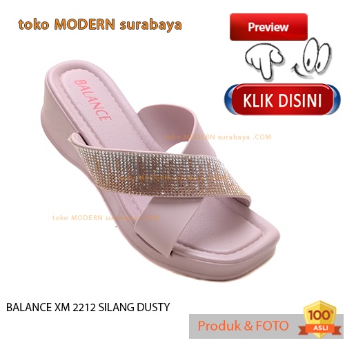 Sandal wanita sandal slide wedges karet murah BALANCE XM 2212 SILANG