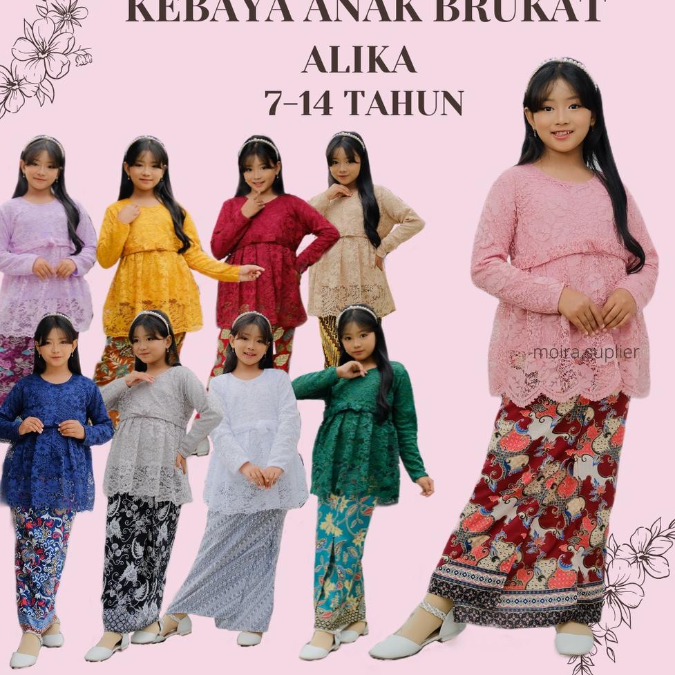 LANGSUNG ORDER SET KEBAYA BRUKAT ANAK ALIKA 1-14 TAHUN