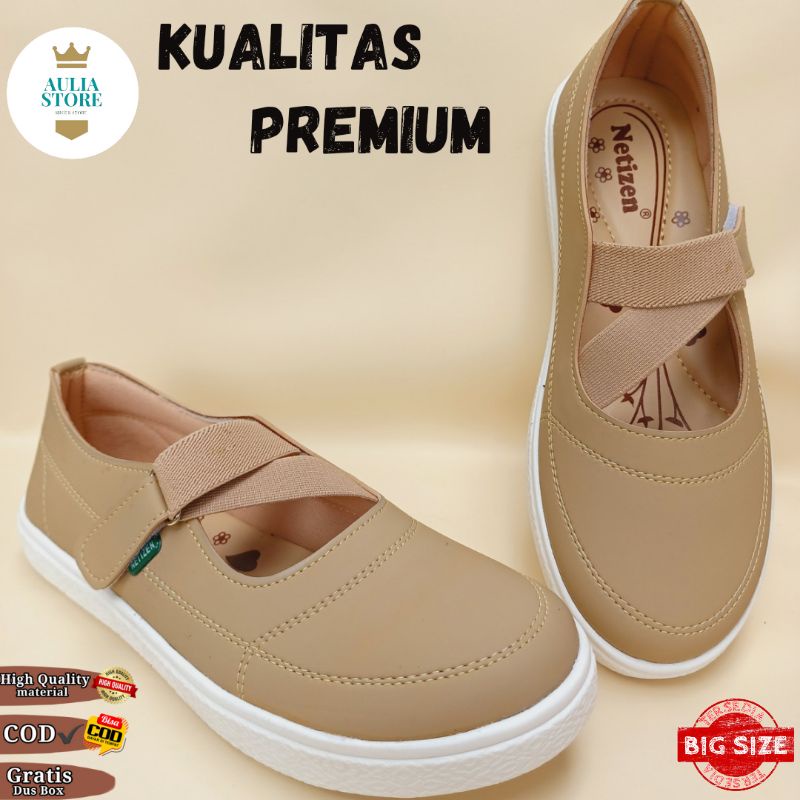 flat shoes wanita jumbo Big size 41-45 super premium. new aulia 31 (netizen)