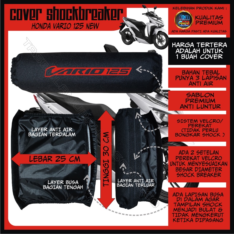 SARUNG PELINDUNG COVER SOKBREKER SHOCK BREAKER BELAKANG NEW VARIO 125 ANTI AIR