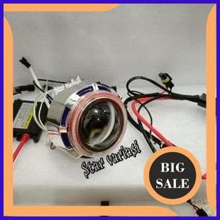 tools n parts Lampu projector hid lampu projie hid 3.5 inch projie angeleyes untuk motor dan mobil 1