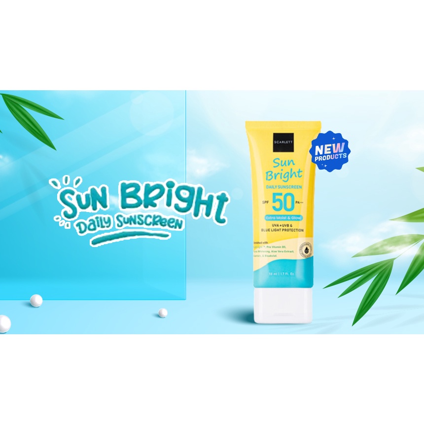 SCARLETT SUN BRIGHT DAILY SUNSCREEN SPF 50 PA+++ EXTRA MOIST &amp; GLOW 50ML