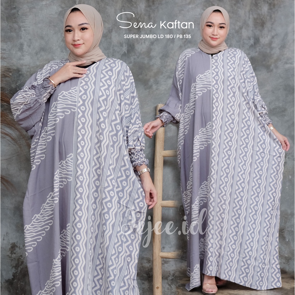 DASTER ARAB JUMBO LD 180 CM LOWO KAFTAN BIG SIZE XXXXL BUMIL BUSUI FRIENDLY RESLETING DEPAN KAIN RAYON TEBAL