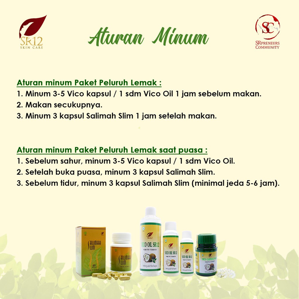 AMPUH!! Salimah Slim SR12 Pelangsing Badan Obat Diet Herbal Penurun Berat Badan BPOM 60 kapsul