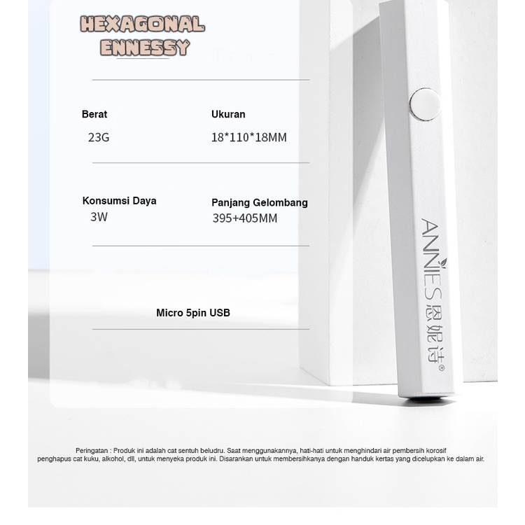 MSY HANDLIGHT ANNIES USB CHARGING CABLE USER MANUAL/LED LAMPU PORTABLE CEPAT KERING/ MUDAH DIPAKAI SENDIRI