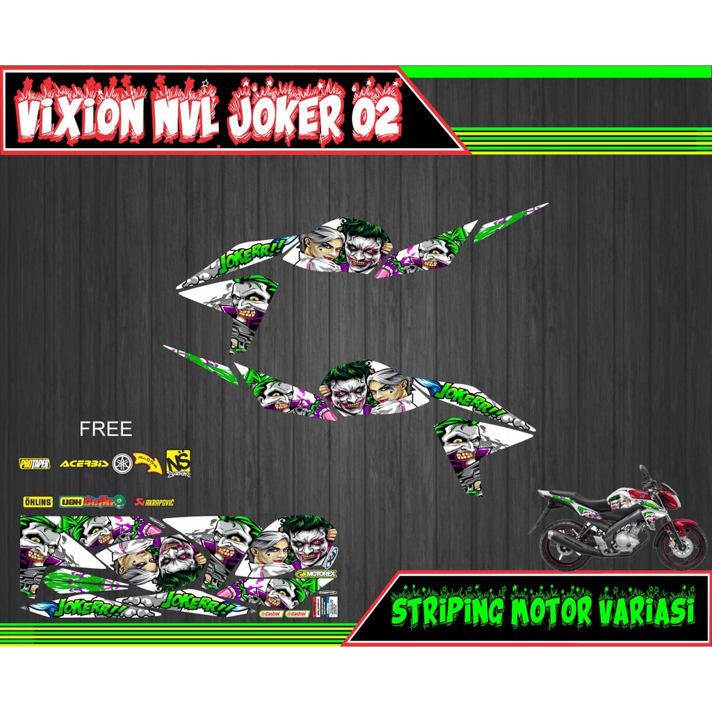striping stiker motor vixion nvl joker 2