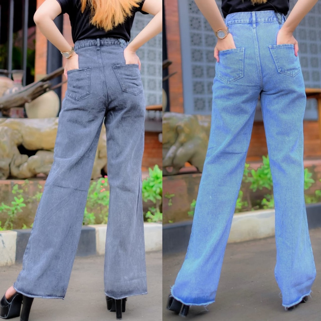 alvan.id Denim Kulot/Celana Panjang Wanita /Celana Jeans/High Waist Jeans