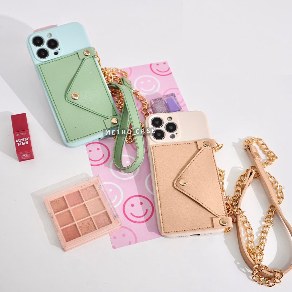 CASE DOMPET KULIT + TALI SLING FOR SAMSUNG A71 A12 A02 A02S A22 4G A22 5G A32 4G A32 5G A52 4G A52 5