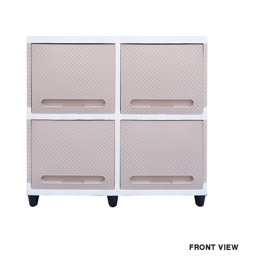 Pro SellerUu1U5 LEMARI PLASTIK DOUBLE CLUB FLIP 4 PINTU RAK SERBAGUNA MEJA TV KECIL RAK BUKU