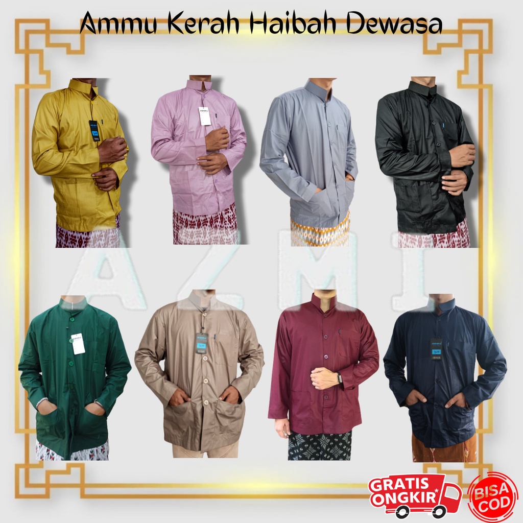 Baju Koko Ammu Kerah Haibah Dewasa Ukuran L Termurah !!!