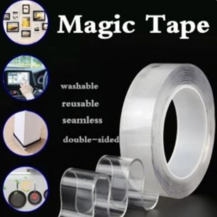 3 Meter!! Ukuran Tape Double Tip Bening Lakban 3M Super Perekat Lengket Sisi 2 Bagus Paling Murah Dabel Tip Clear 3Meter Diameter Sedang/Lengket Banget isolasi/Dua lem isolatip/Solatip/Tempel Mobil Perlengkapan Rumah Karpet serba Guna