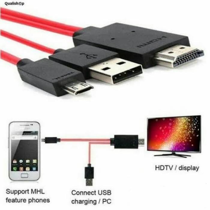 KABEL MICRO USB TO HDMI / MHL SAMSUNG 11 PIN KABEL DARI HP KE TV