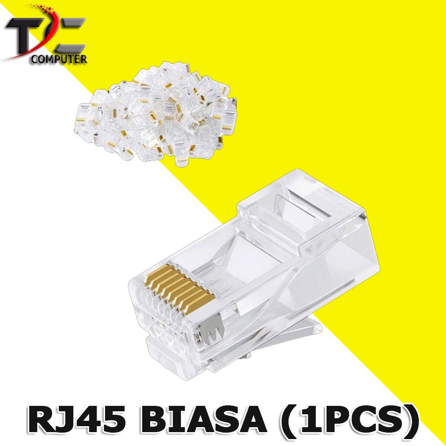 CONNECTOR KONEKTOR JACK CONNECTOR KABEL UTP LAN RJ45 CAT5E BIASA SATUAN