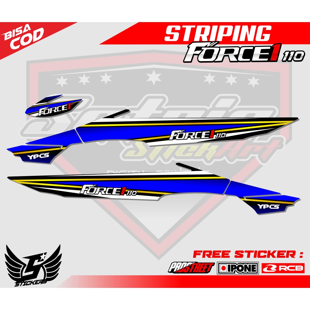 STRIPING VARIASI FORCE ONE 1 / STICKER LIST MOTOR YAMAHA FORCE  ONE