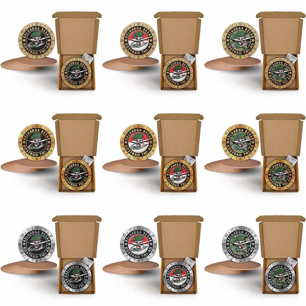 Jam Dinding Unik Keluarga Besar Kostrad TNI-AD - Kayu Karakter D30cm (Special Edition)