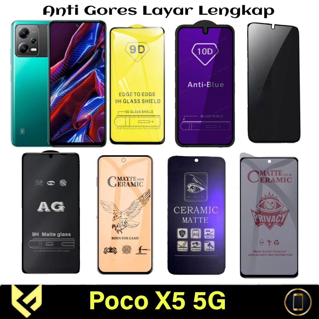 Promo Screen Guard For POCO X5 5G Tempered Glass Privasi / Anti SPY / Anti Blue Ray / Ceramic Matte / Ceramic Blue light / Ceramic Privasi / Pelindung Layar Handphone