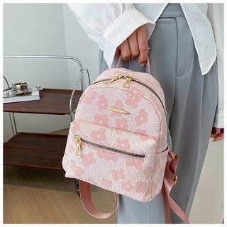 Floral Pattern Metal Decor Functional Backpack Bag 10015