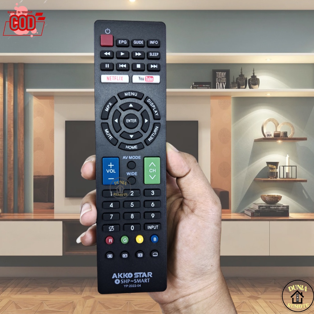 Remot Remote Tv SHARP Smart Multi Android SHARP  LED AQUOS Yotube Netflik YP2022-04