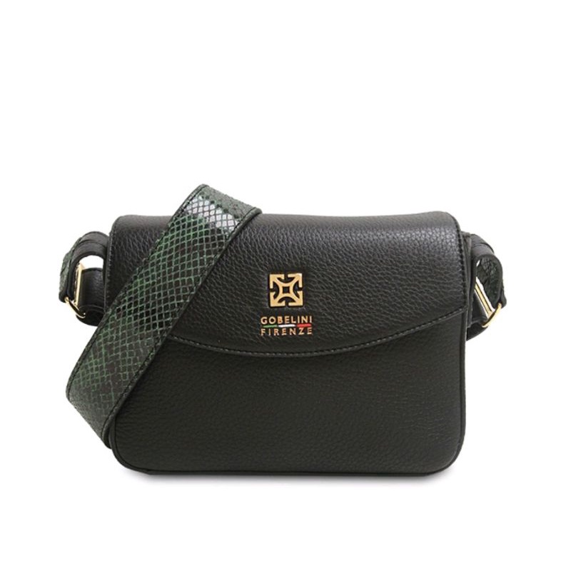 Gobelini Turro Mini Crossbody Black/snake green