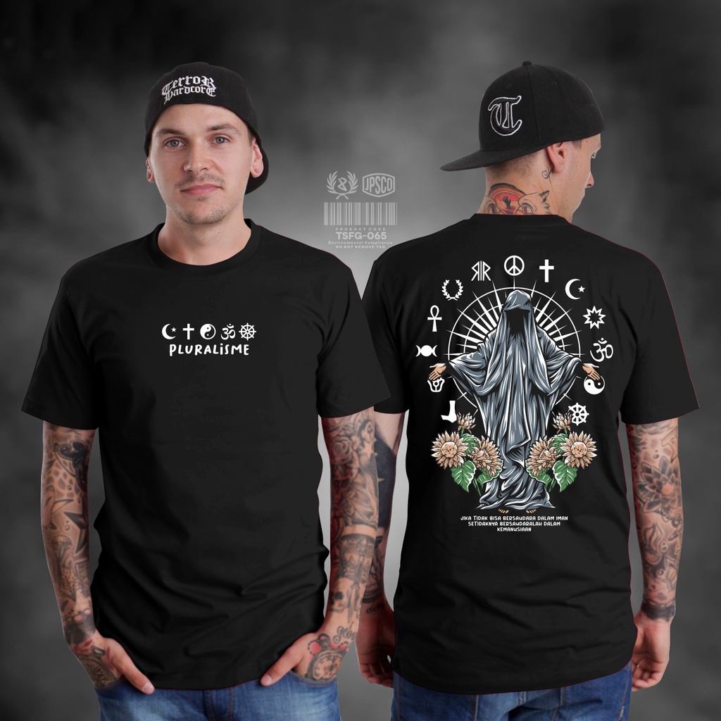 Baju Atasan Kaos Distro Pria Lengan Pendek Terbaru Keren 2022 Pluralisme Gusdur Baphomet